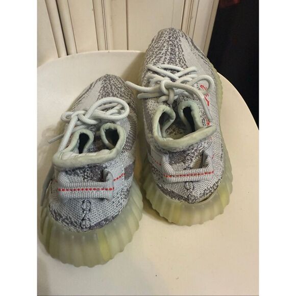 Yeezy Adidas Men's Boost 350 V2 Blue Tint Lace Up Sneaker Shoes Gray Size 6 - Picture 3 of 9